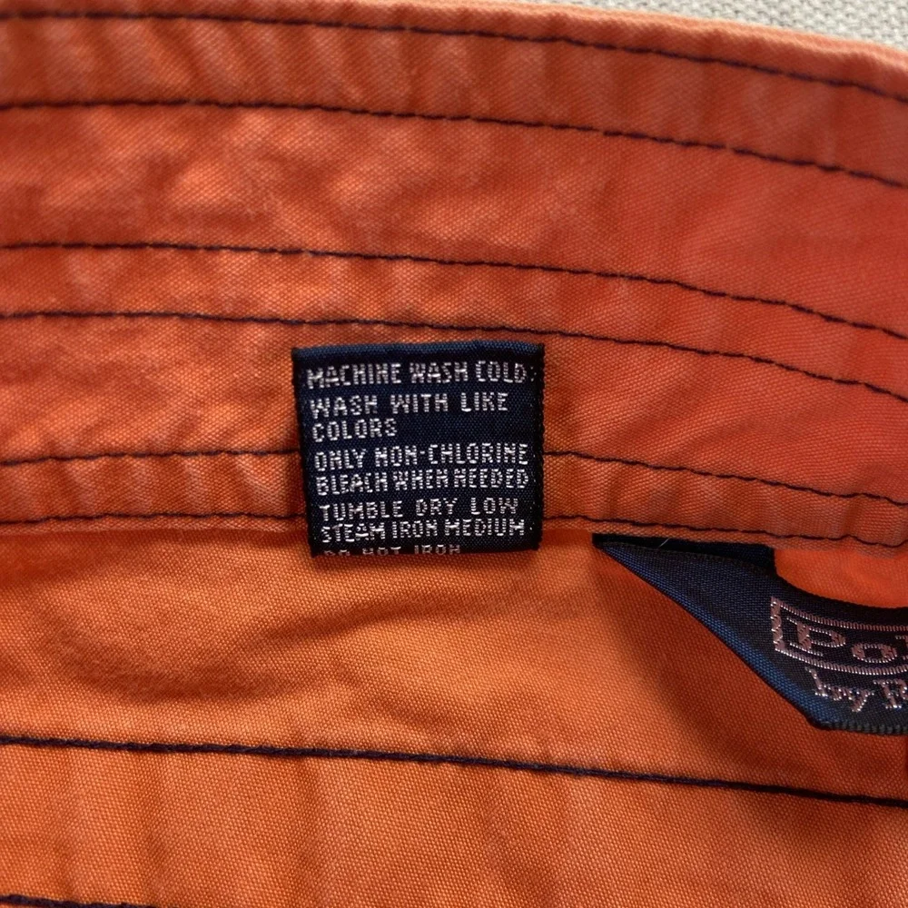 Vintage Polo Ralph Lauren Board Shorts Mens 30 YNC Orange Navy Swim